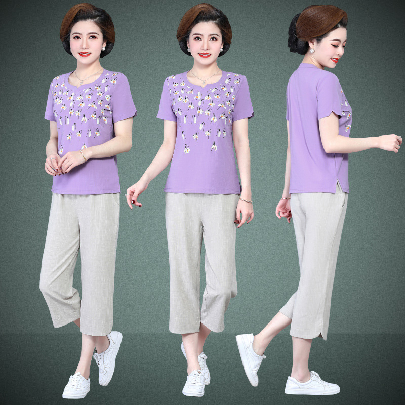 

4XL Summer Women Sport Suit Tracksuit Quicly Dry Loose Sweatshirt+sweatpant Jogger Exercise Gym Leisure Running Set Sportswear, Purple