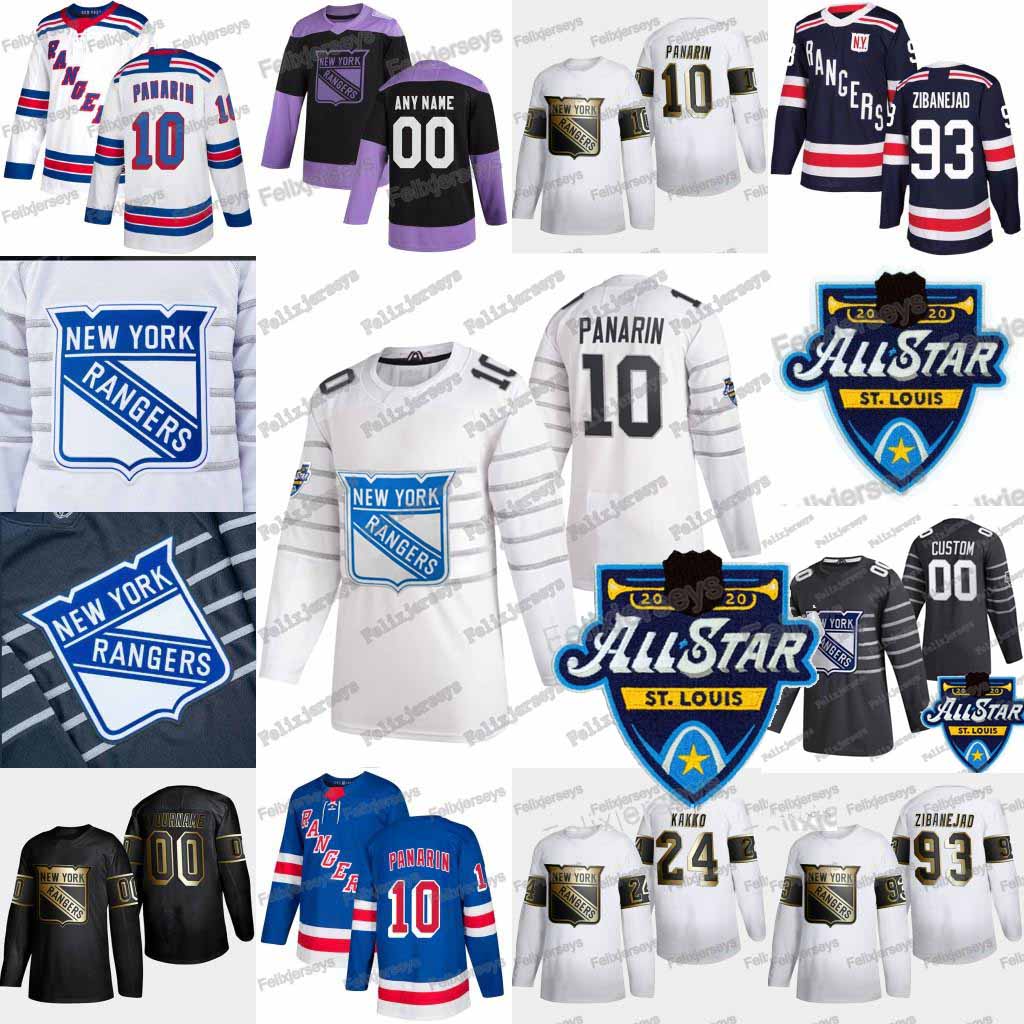 

10 Artemi Panarin 2020 All Star New Rangers Ryan Strome Kaapo Kakko Jacob Trouba Mika Zibanejad Tony DeAngelo Pavel Buchnevich Jersey, Black;red