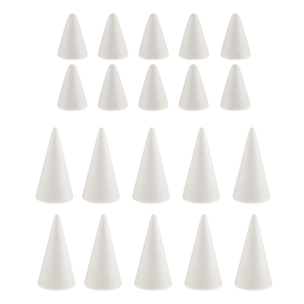 

20pcs cone shaped styrofoam foam ornaments for handmade diy modelling toys
