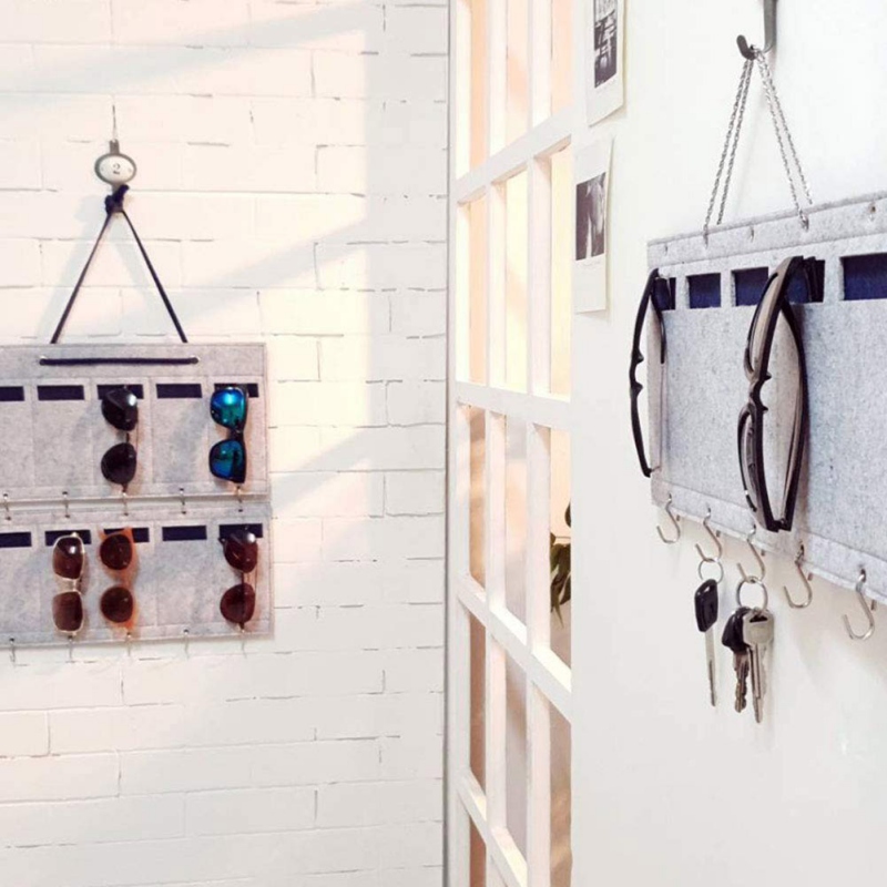 

40x65CM 15 Grids Felt Sunglasses Storage Hanging Bag Household Jewelry Storage Hanging Bag For Wall1111, As pic