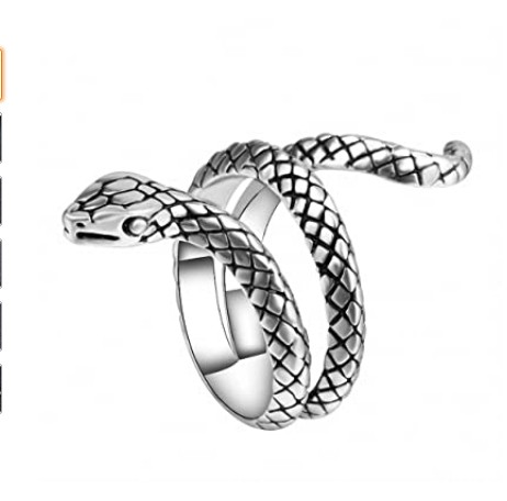 

Snake Rings for Women Heavy Metals Punk Rock Ring Vintage Antique Silver Tone