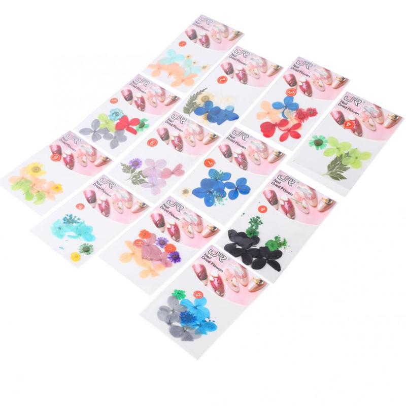 

Nail Art 4pcs Nail Art Dried Flower Natural Dry Flower DIY Decoration Decals Card Rhinestones