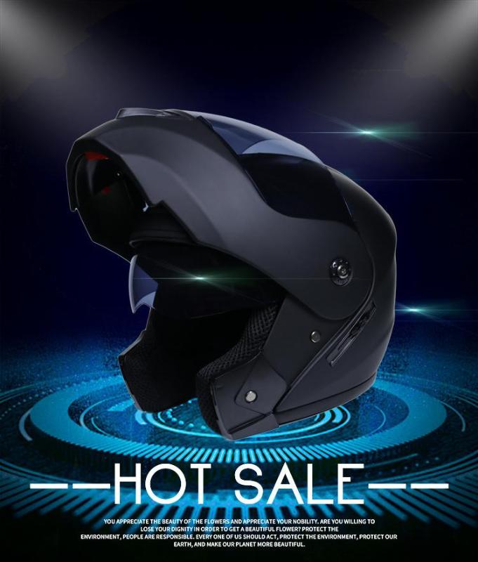 

Cycling Helmet Motorcycle Helmet Flip Up Modular Dual lens Full Face Safety Helmets On For Racing Summer Winter Unisex Windproof, Full black