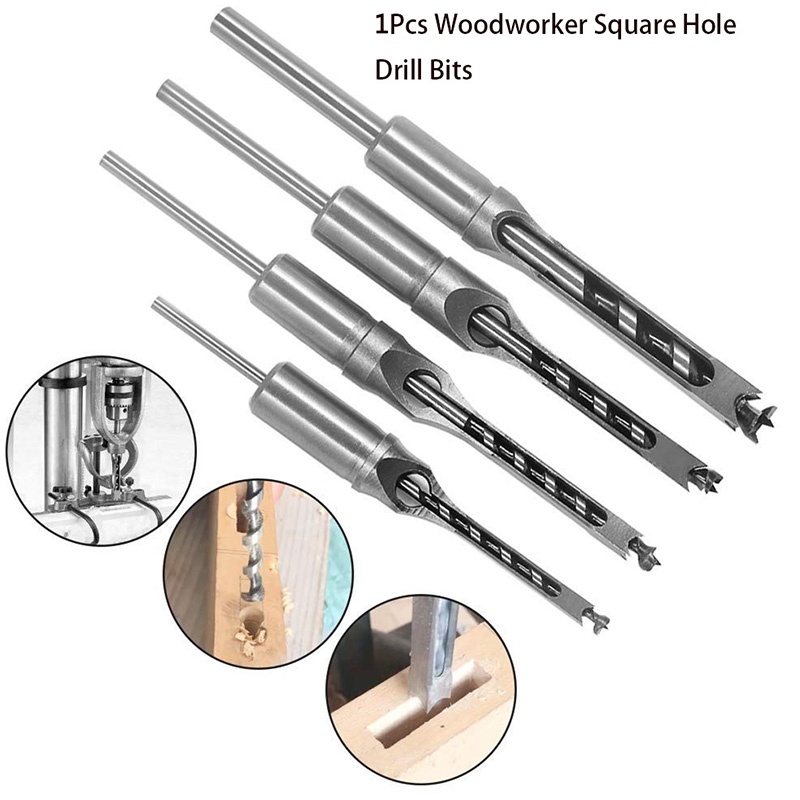 

1pcs DIY Woodworking Tools HSS Spiral Drill Woodworking Square Hole Drill Bit Set Lathe Spindle Bits for Metal