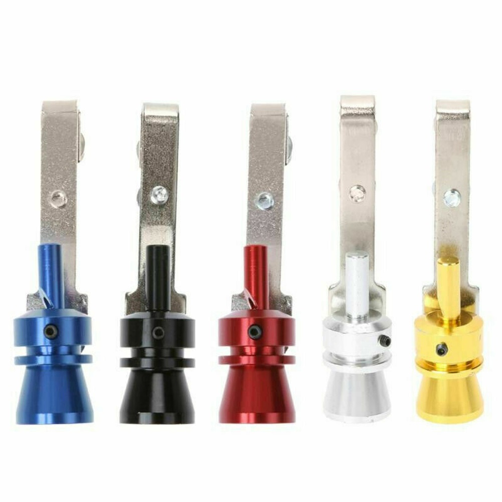 Turbo Fischio Silenziatore Di Scarico Per Auto Tubo In Lega Di Alluminio Suono Terminale Di Scarico Valvola Di Scarico Simulatore Universale Per Auto Modificato Silver L