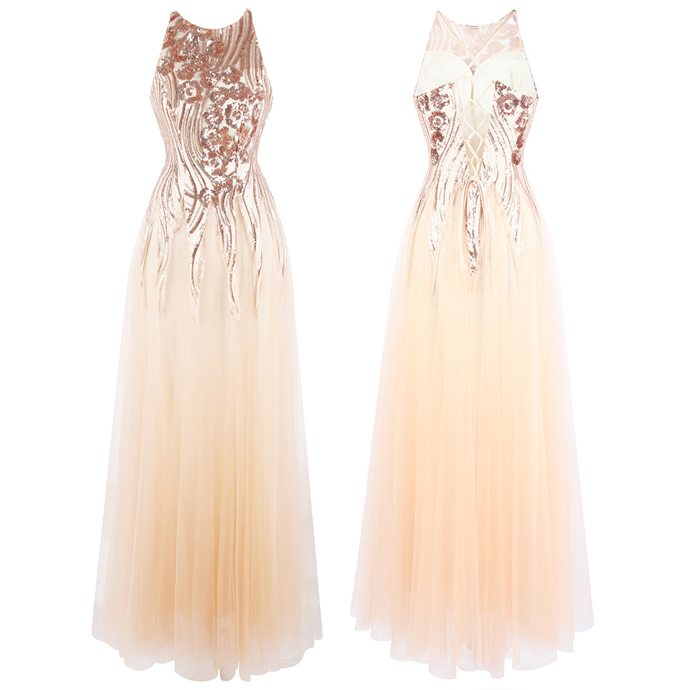 champagne gatsby dress