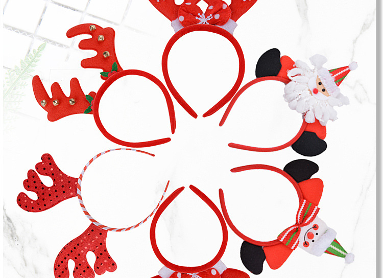 

New Christmas Headband Children Adults Santa Deer Xmas Decor Hairbands Hair Accessories Christmas New Year Party Supplies 12pcs