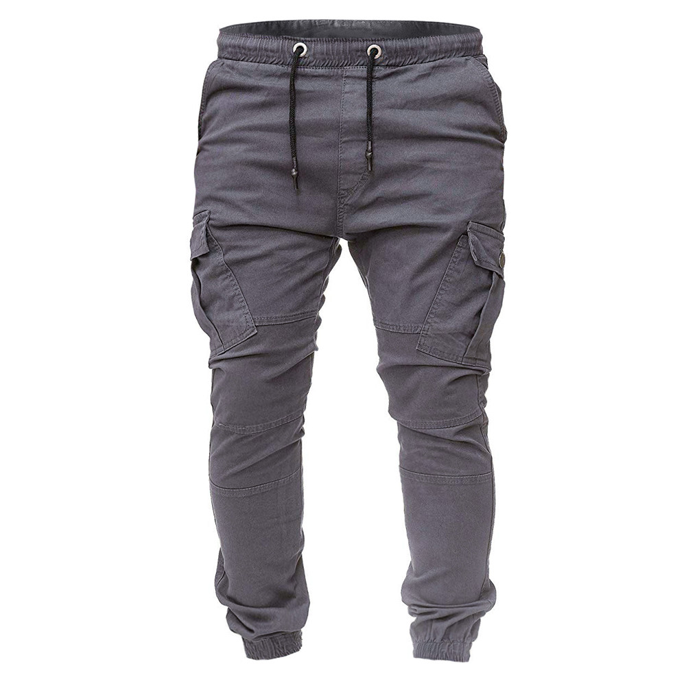 

JAYCOSIN Men's pants Joggings Sport Men Sweatpants Slacks Casual Elastic Man Pockets Trousers solid comfortDrawstring daily pant, Black