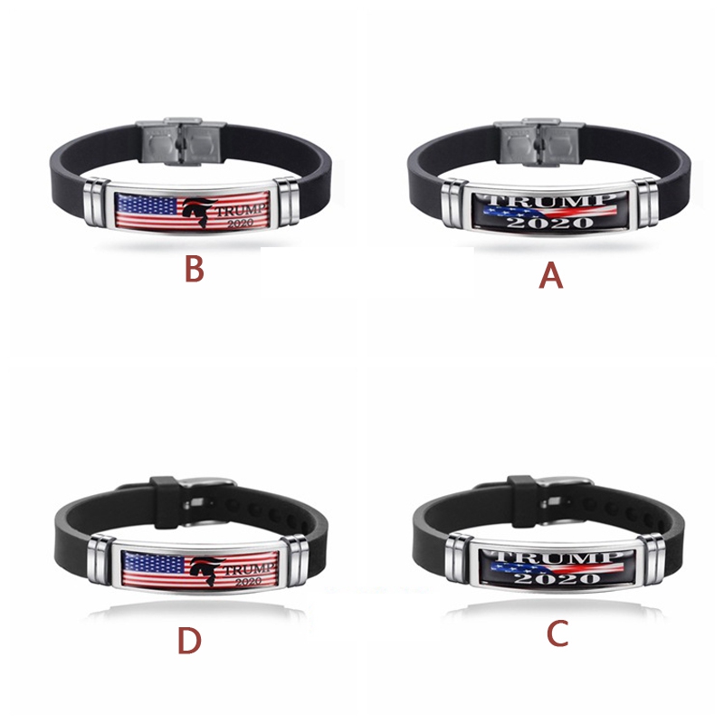 

Donald Trump Bracelet Stainless Steel Silicone Bracele US President 2020 Election Wristband Trump Supporter Wristband Bracelet VT0422