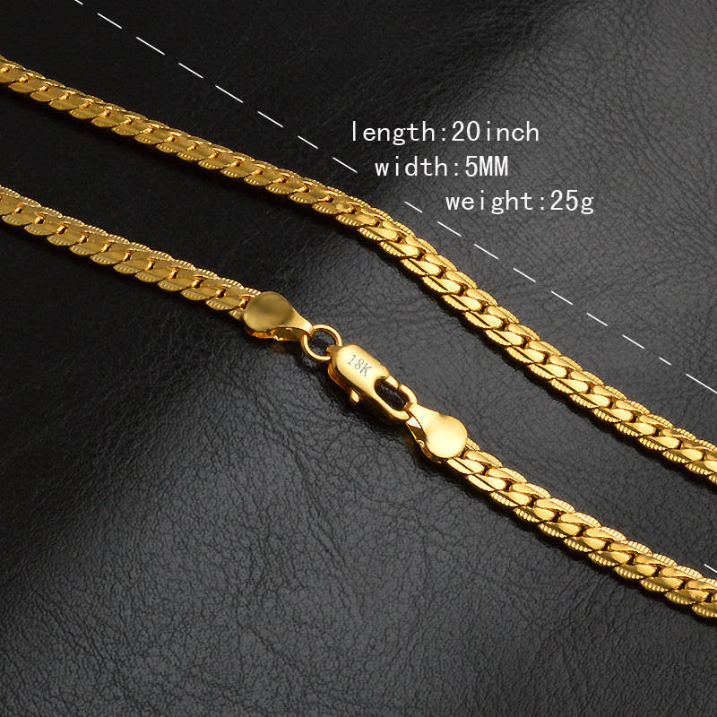 

5mm Luxury mens womens Jewelry 18k gold plated chain necklace for men women chains Necklaces hip hop gifts, Silver