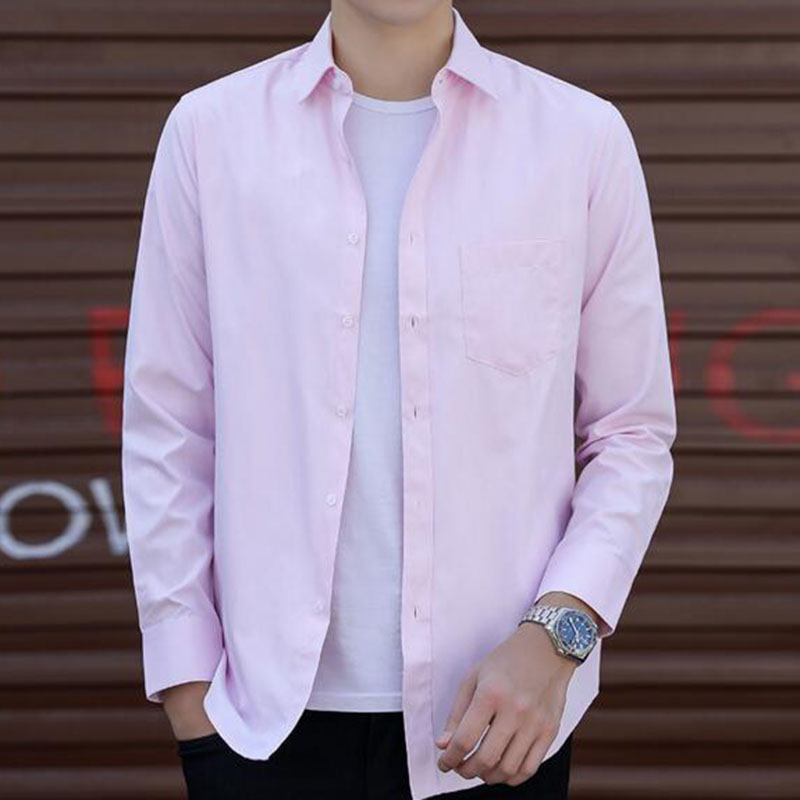 

Men Long Sleeve Single Breasted Solid Candy Color Pure Cotton Shirts Camisa,Turn-down Collar High Quality Shirts Vestido Cloth, Black