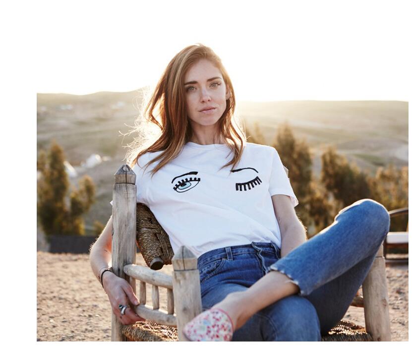 2020 été nouvelle vente Style européen américain broderie paillettes yeux cils à manches courtes T-shirt pour les femmes taille S-4XL