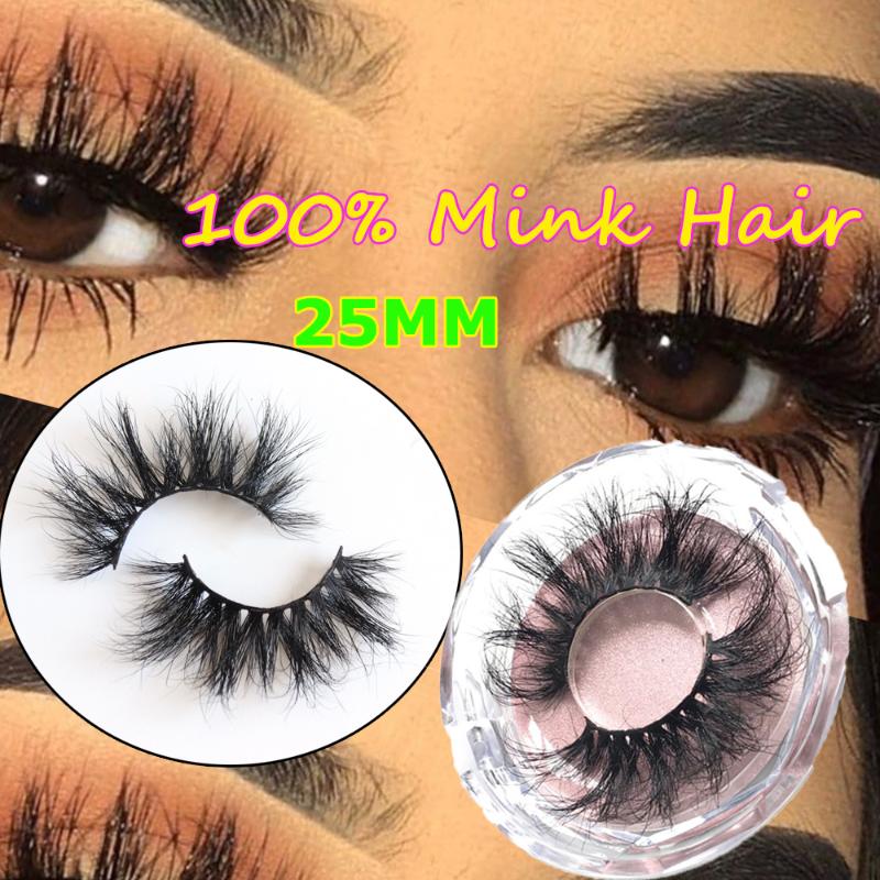 

100% Mink Lashes 25mm 3D Mink Eyelashes Extension Makeup Natural False Eyelashes Volumn Lash Extension Silk Faux Cils
