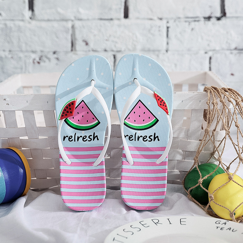 

Korean Version Fashion and Simple Flip-flops for Women Summer PVC Non-slip Lovers Black White Slippers Flat Slippers Size 36-40, Sky blue