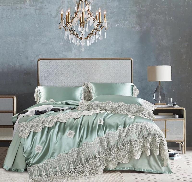

34Romantic French Style lace embroidery Silk Cotton Comfortable Bedding Set Duvet Cover Bed Linen Bed sheet Pillowcases