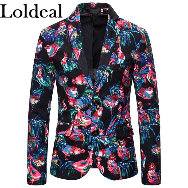 

Loldeal Colorful Animal Print Men' Suit 3D Digital Print Suit Men' Blazer Notch Lapel Polyester Red / Slim, Black
