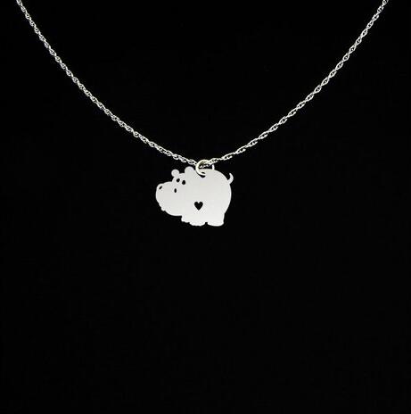 

Lovely Hippo Charm Copper Hippo Jewelry Personalized Name Or Letters Necklace Best Gift For Friend YP4097