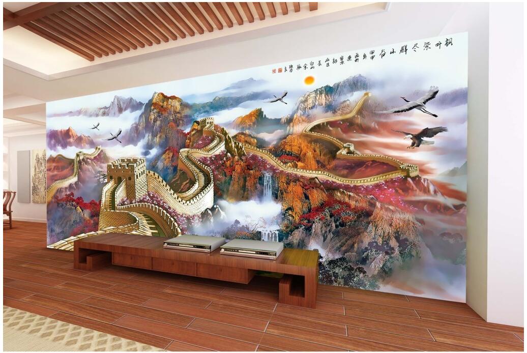 

3d wallpaper custom photo mural Great Wall Chinese landscape tv background living room home decor 3d wall murals wallpaper for walls 3 d, Non-woven