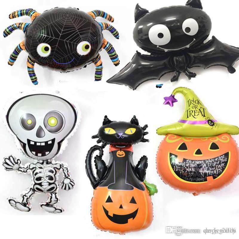 

2018 Halloween Balloons Pumpkin head Balloons Halloween Decoration Spider Foil Balloons Inflatable Toys Bat Globes Party Supplies, Multicolor