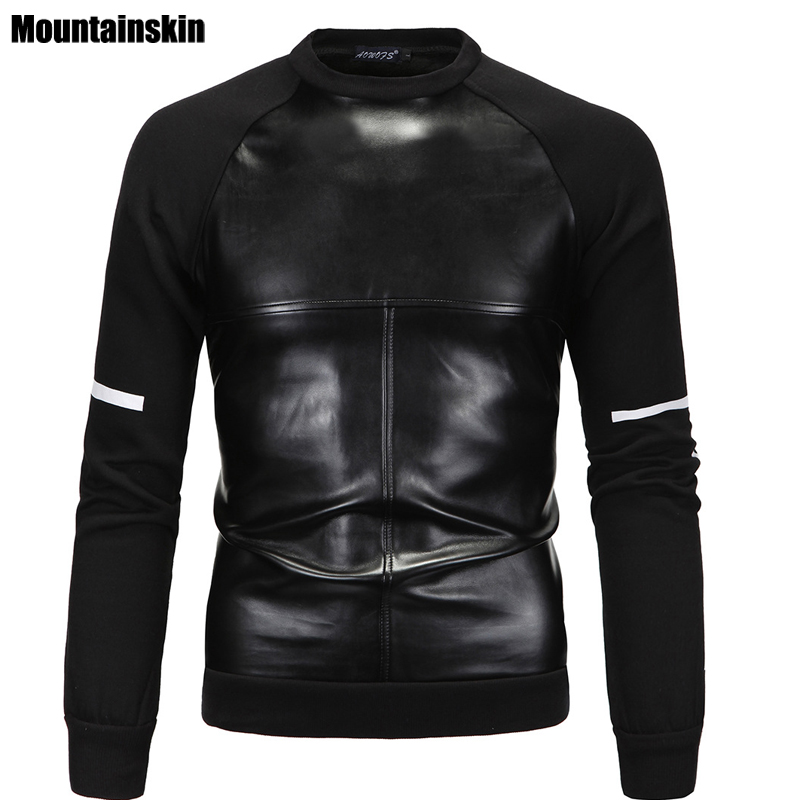 

Mountainskin Winter Men's Hoodies Spring Sweatshirts Patchwork Leather Men Pullover Thick Warm Coat Fashion Brand Clothing,SA144, Green