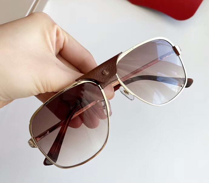 

0165s Square Pilot Sunglasses Gold/Brown Shaded Sun Driving Glasses Sunglasses UV400 New with Case Box