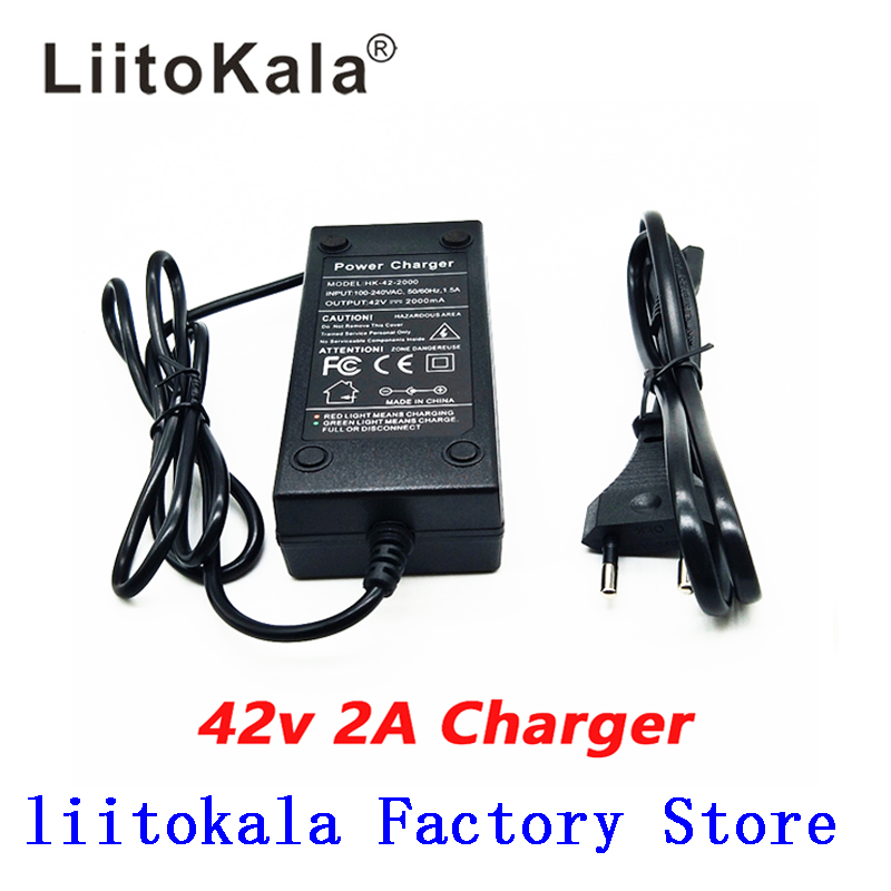 

LiitoKala 36V 2A 18650 charger Output 42V 2A Charger Input Lithium Li-ion Li-poly Charger For 10Series 36V Electric Bike