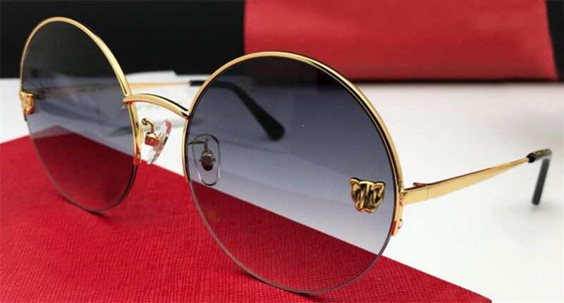 

Luxury- new fashion designer sunglasses 1084 retro round metal frame vintage fashion style popular design style top quality with box