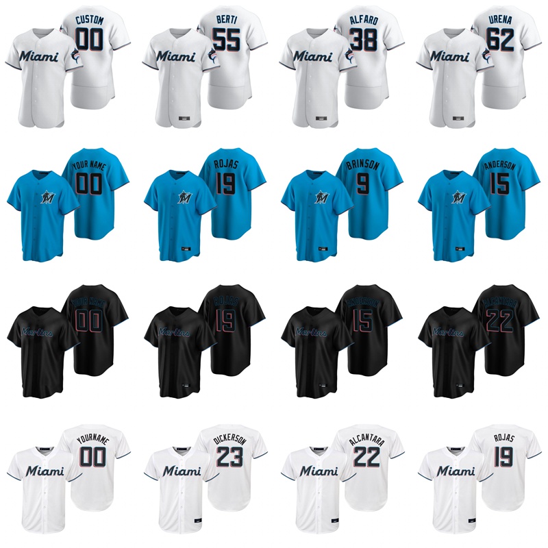 

77 Merandy Gonzalez Jersey Womens Garrett Cooper 24 Jesus Aguilar 27 Matt Kemp 22 Christian Yelich 62 Jose Urena Baseball Jerseys Custom, Youth blue cool base