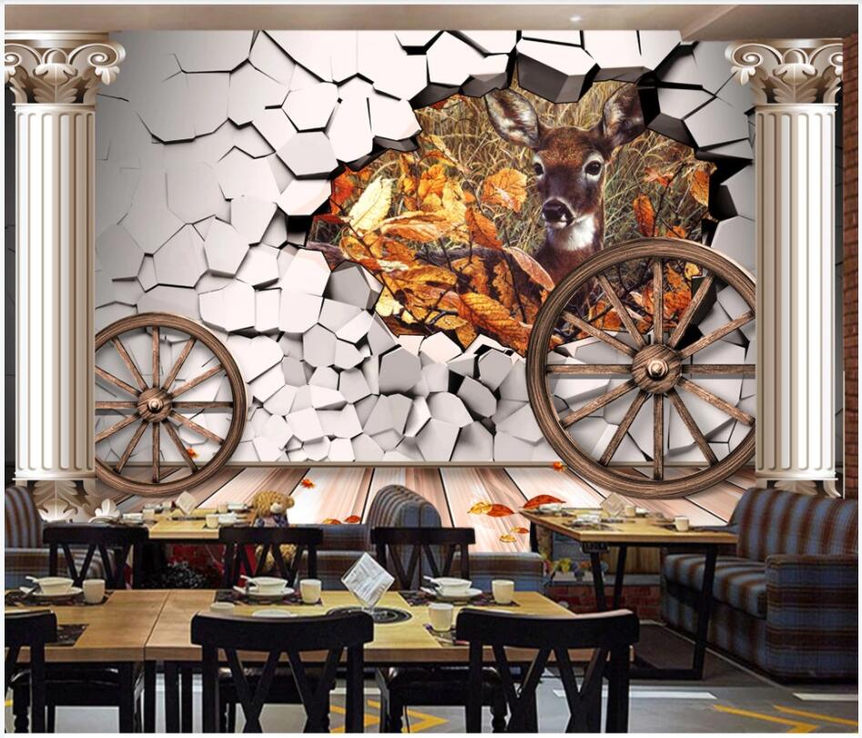 

3d wall murals wallpaper custom photo Dream Palace Deer Cafe Tooling background home decor living room wallpaper for walls 3 d, Non woven wallpaper