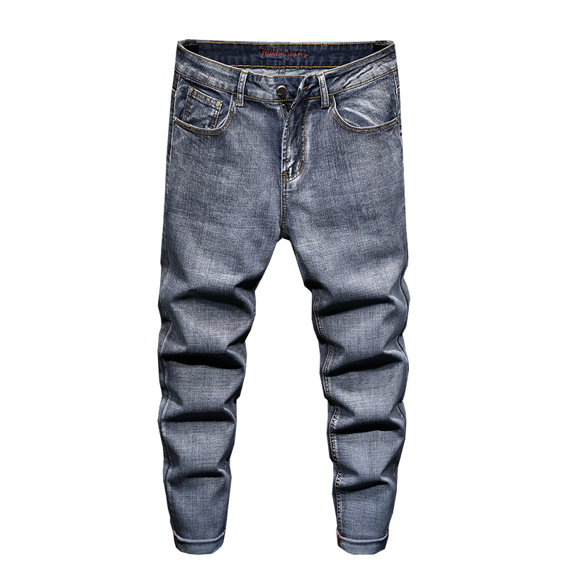 

2020 New Gray Jeans Men Classical Jean High Quality Straight Leg Retro Male Casual Pants Plus Size28-40 Cotton Denim Trousers