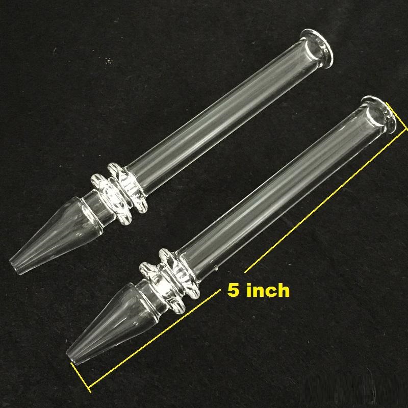 

Quartz Rig Stick Nail 5 inches Clear Filter Tips Tester Quartz Straw Tube 12MM OD Glass Water Pipes For Dab Rigs bong