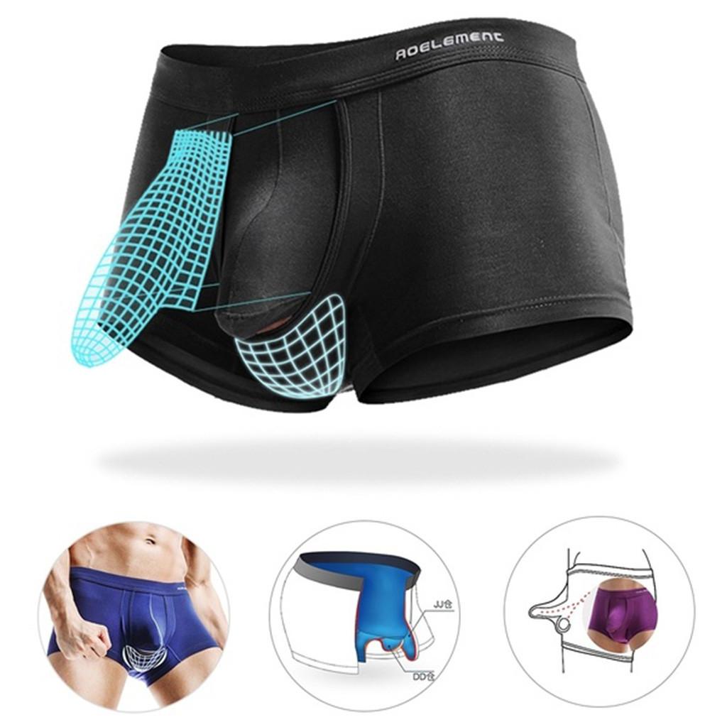 

Boxer Health Underwear Men Sexy Breathable Bulge Pouch penis Soft panties Shorts Elephant nose Trunks male cueca masculina, Black