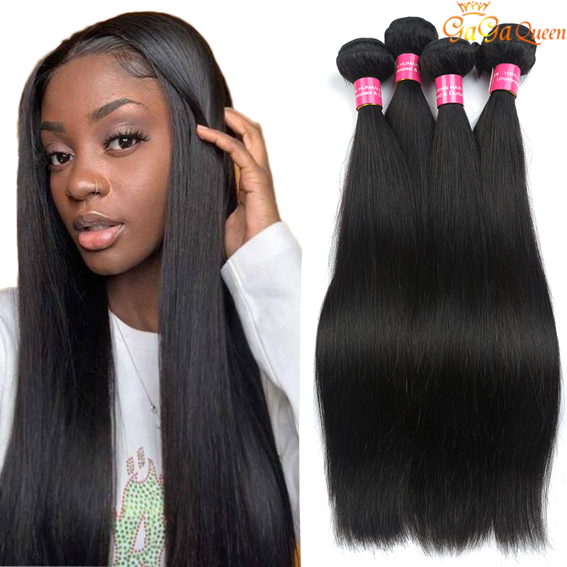 

Virgin Brazilian Hair Straight 4 Bundles Wet and Wavy Brazilian Hair 100% Unprocessed Human Hair Weaves, Natural color