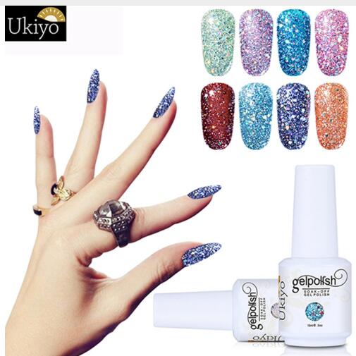 

15ml Diomand Color UV Gel Nail Varnish Soak Off Nail Gel Polish Long Lasting Bling Color Gel Nail Polish, Red;pink