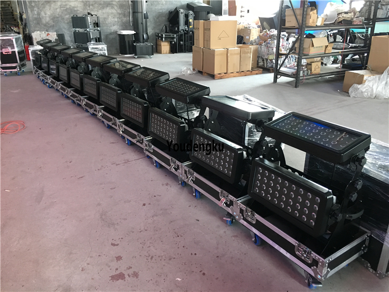 2pcs with case 72x12w led city color dmx RGBW waterproof outdoor city color RGBW 4in1 LED Wall Washer mounted flood spot light-image-451316151