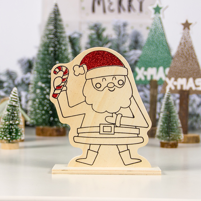 

DIY Painting Christmas Pendants Ornaments Christmas Wood Wooden Car/Deer/Tree Crafts Xmas Tree Ornaments Kids Gift