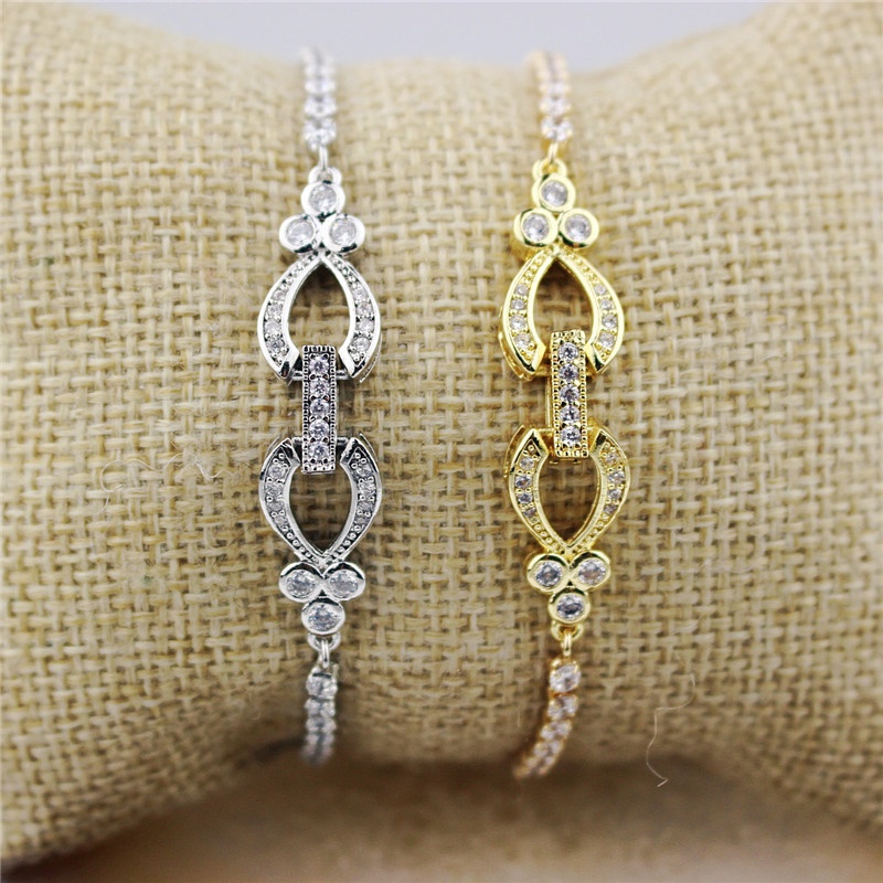 

Link, Chain 10pcs/lot Design Colorful Connector Cz Adjustable Bracelet,plated Cubic Zircon Component, Bracelet Wholesale