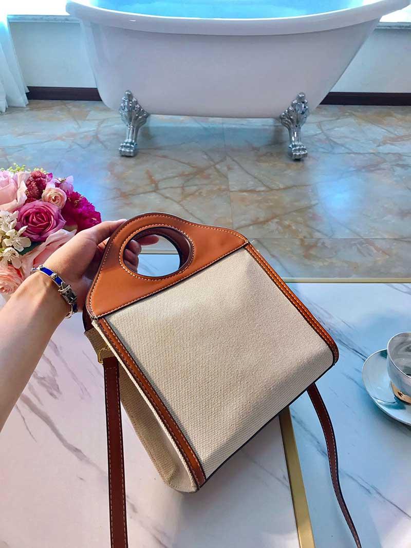 

Designer-bags Barbery canvas material designer handbag 2019 new style purse bag fashion tote shoulder cross body bags, Khaki