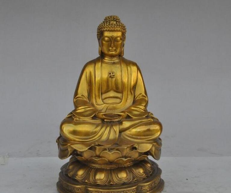 Fine Glass Buddha Statue Decoration Resin Craft Buddhist Small Buddha Statue Amitabha Home Decoration Crafts Design