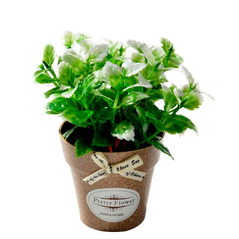 

Plastic Fake Flowers with Vase Bonsai Artificial Flowers Set Primrose for Home Garden Farmhouse Art Decoration Mini Silk Flower, Purple