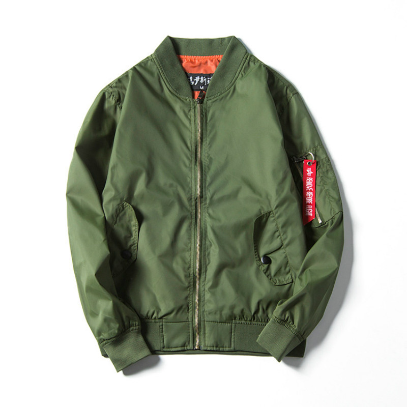 

2018 Mens Bomber Flight Jacket Letter Man Winter College Baseball Waterproof Coat Army Motorcycle Jackets Parka Black