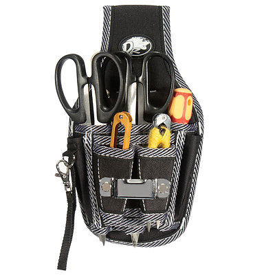 Black Durable Nylon Electrician Waist Pocket Tool Belt Storage Bag Utility Screwdriver Kit Holder Electrician Tools Storage Bags-image-462105615