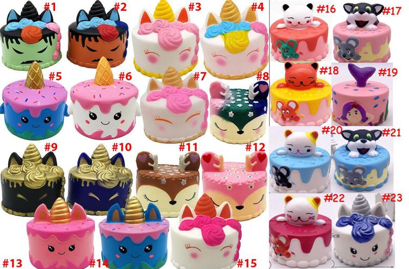 

Squishy Toy squishies Rabbit tiger unicorn cake panda pineapple bear cake mermaid Slow Rising Squeeze Cute Cell Phone Strap gift for kids