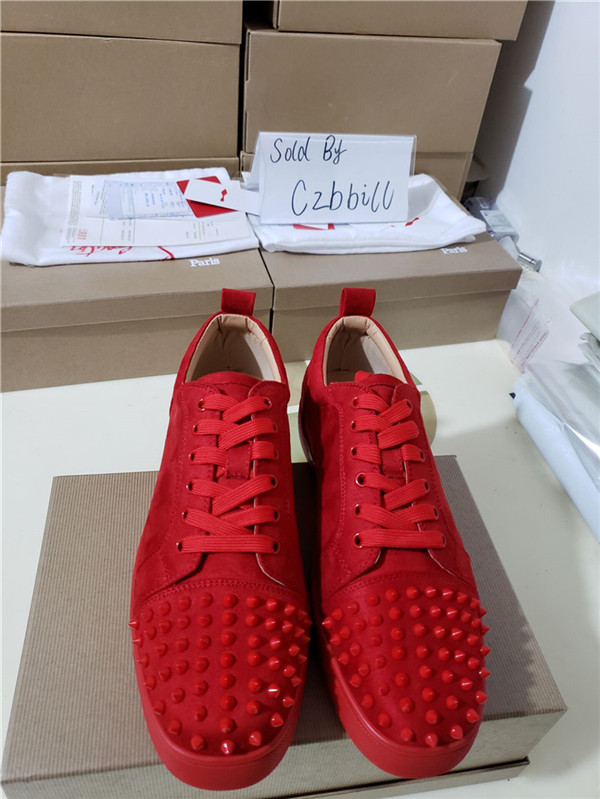 Red Suede with Spikes