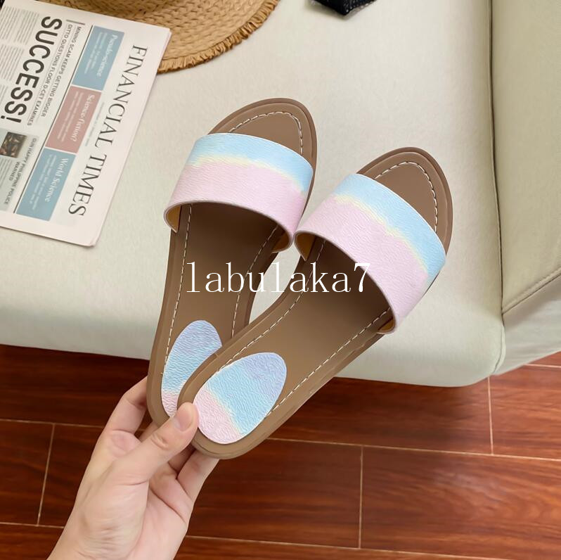 

2020 NEW Luxury fashion tie-dye Women Sandals Design woman causal Shoes Slide Summer Fashion high quality Flat Sandals Slipper Flip Flop
