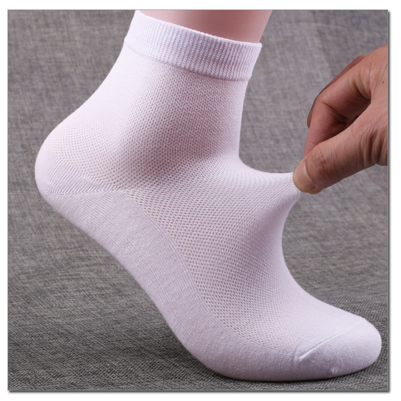 

cotton socks men Mesh Pure Color Summer Thin 5 pairs/lot business casual calcetines meias homme compression, 5 gray