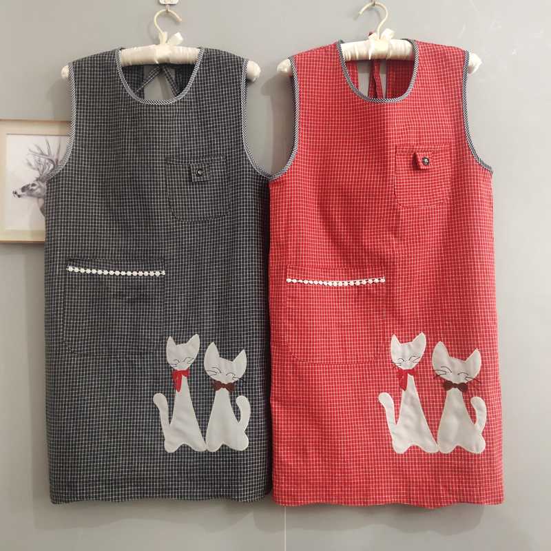 

Fashionable cute cotton vest apron housework sleeveless women