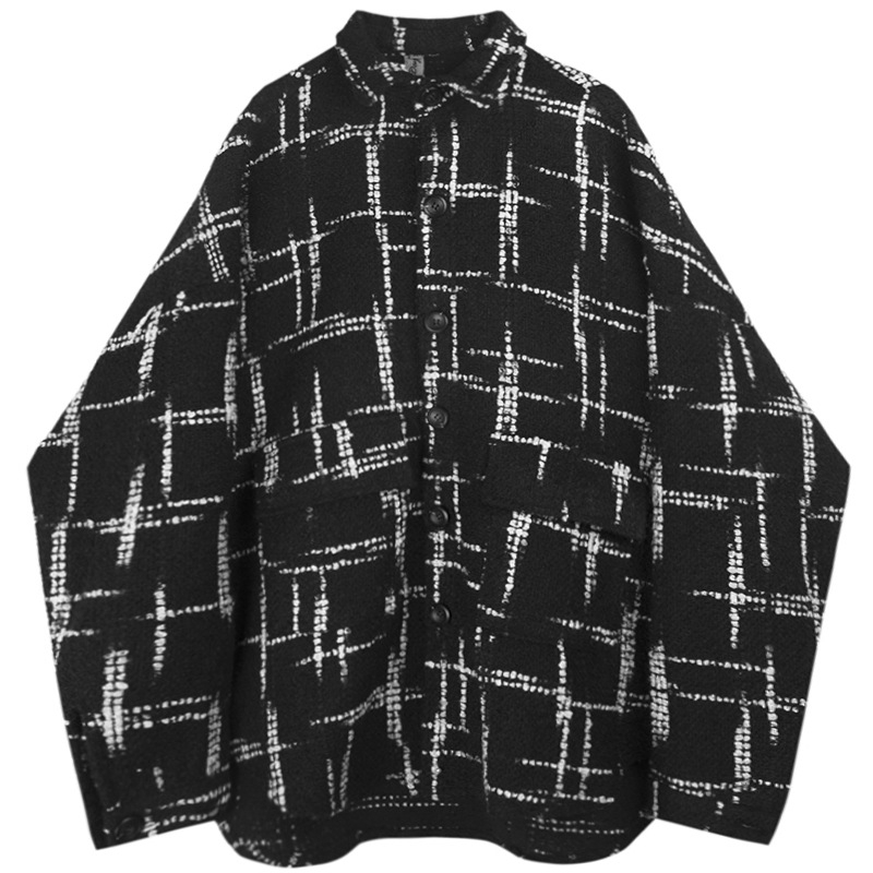 

EWQ / 2020 New Fashion Spring Mens Blazer Plaid Lapel Slim Causal Short Fund Blazer Masculino High Street Korean Tide Male 9A456, Black