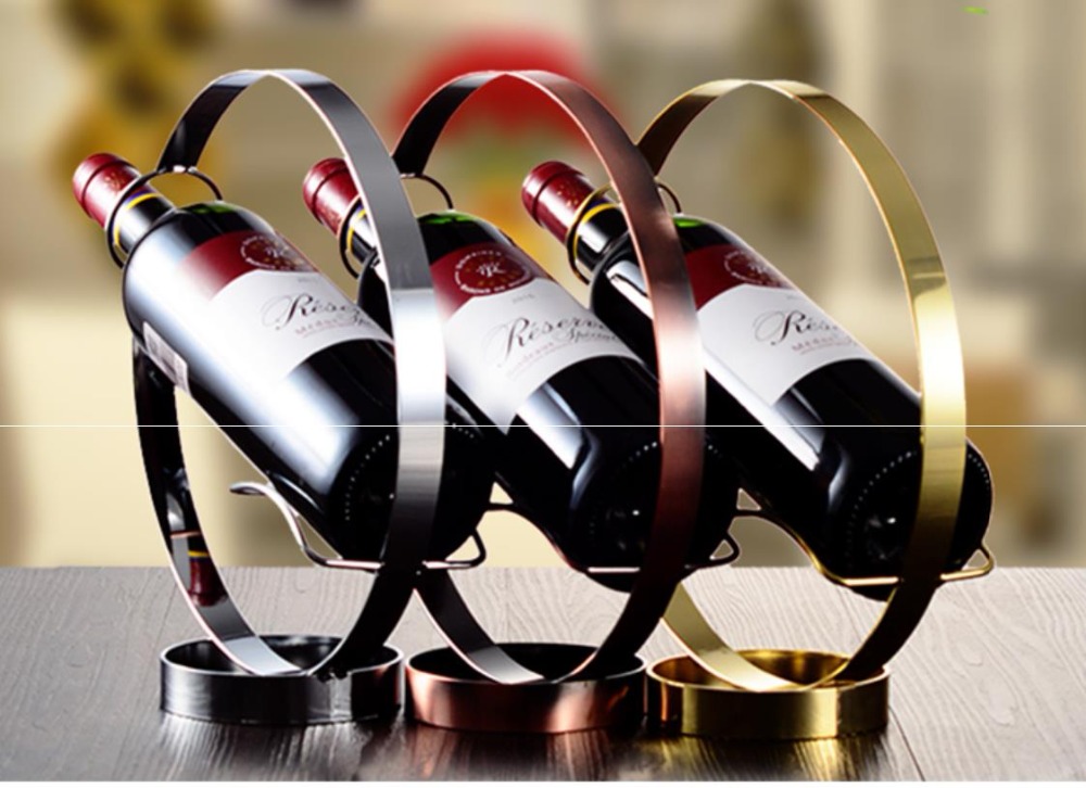 

Simple Curve Design Stainless Steel Table Wine Rack Arch Bridge Shape Bottle Holder European creative wine Stand Bracket