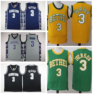 

Best-Quality #55 Dikembe Mutombo Jerseys Vintage Allen #3 Iverson Jersey White Red Blue #15 Carmelo Anthony Jersey Stitched Shirts S-XXL, Cc11
